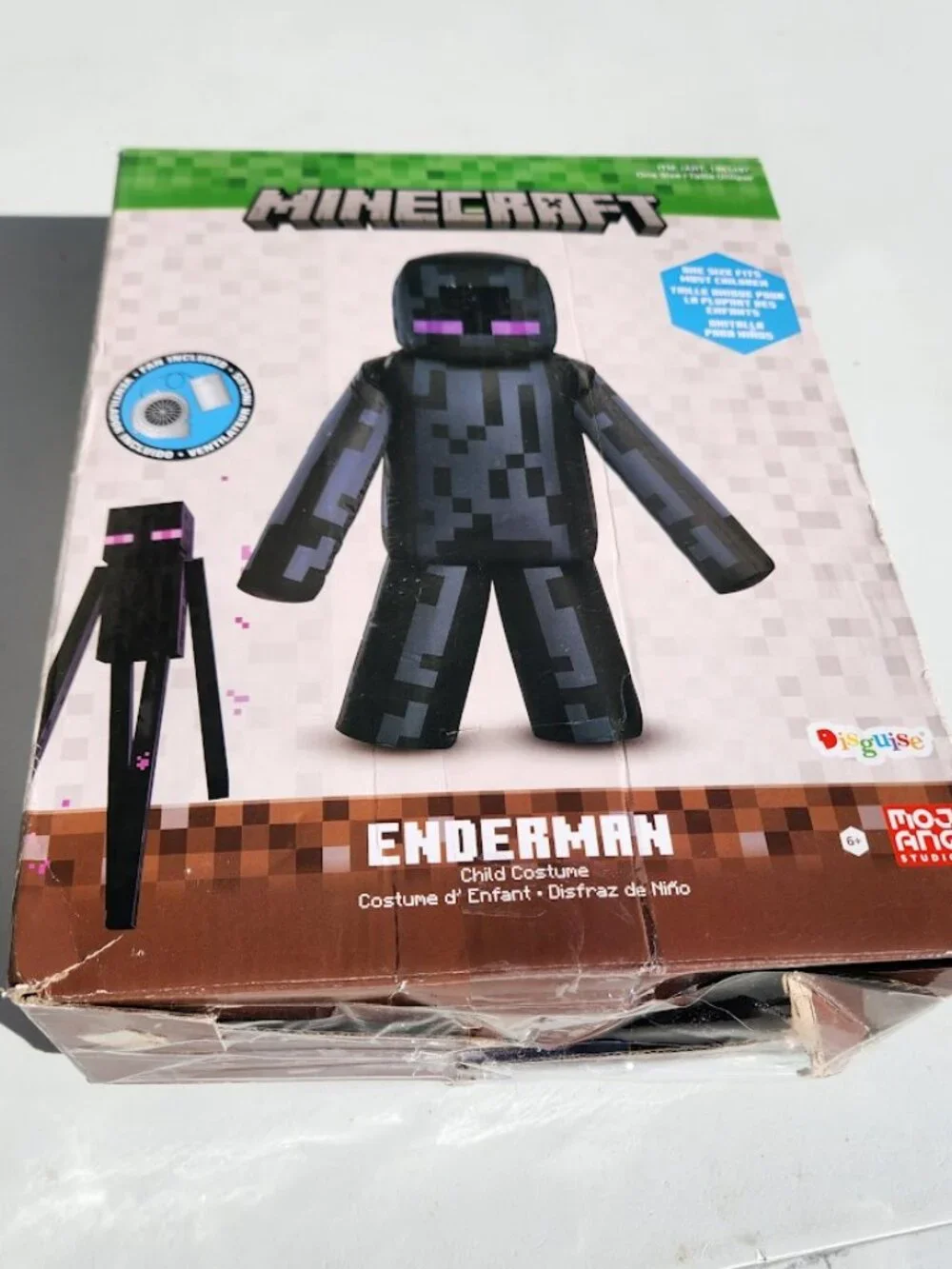 Minecraft Children's Kids Enderman Inflatebale Costume FABRIC ONLY Zipper closur